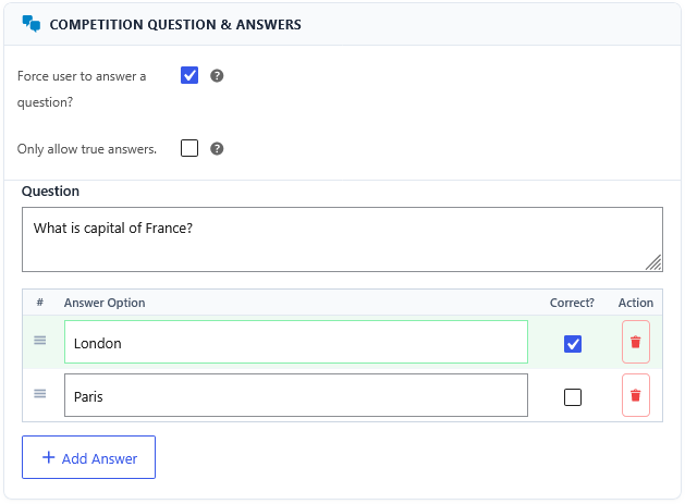 Competition Question & Answers