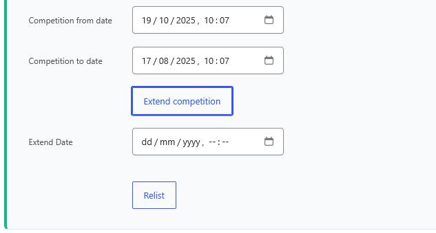 Extend Competition Date Field