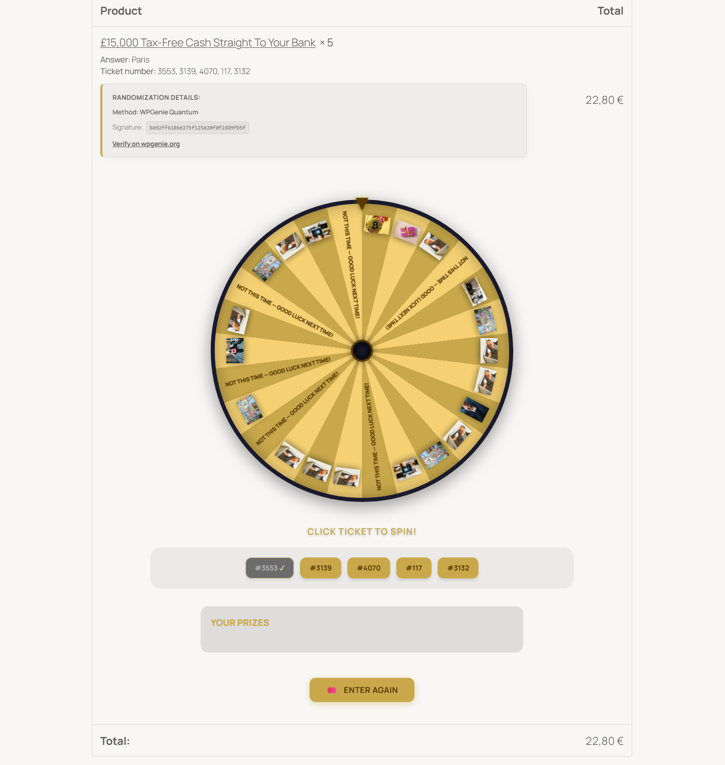 Spin the Wheel Instant Reveal