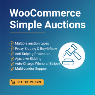 WooCommere Simple Auctions 1 year / domain
