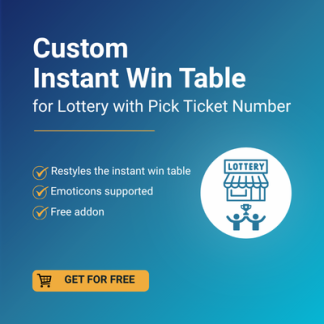 Custom Instant Wins Table for Pick Number Mod