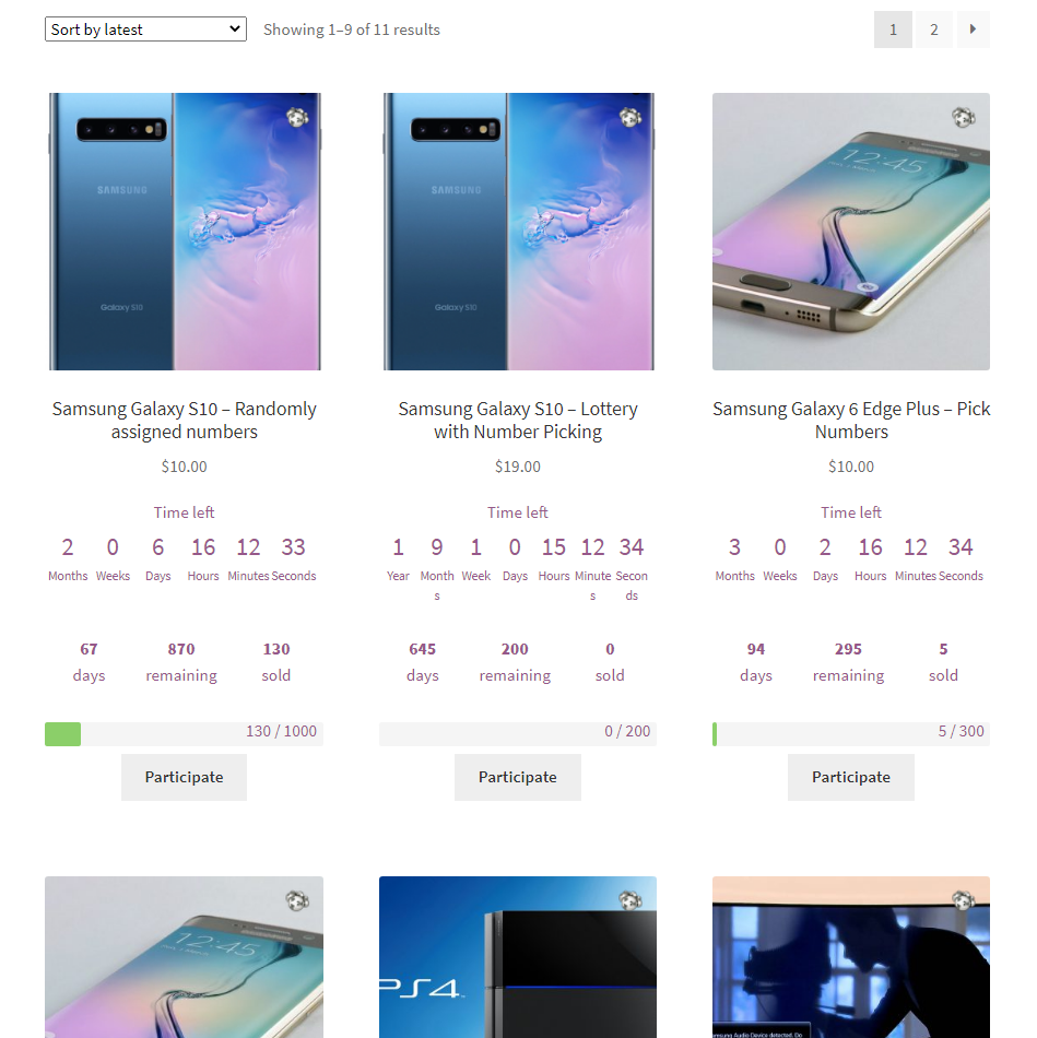 Progress Bar in Loop for WooCommerce Lottery - Image 2