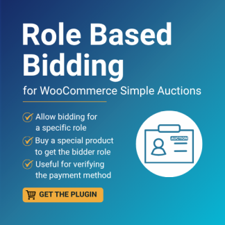 WooCommere Simple Auction Role Based Bidding and Payment Verification
