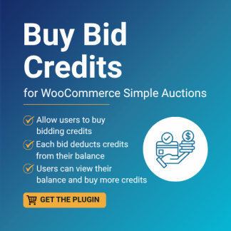 WooCommere Simple Auction Buy Bid Credits