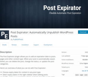 post expirator plugin for wordpress