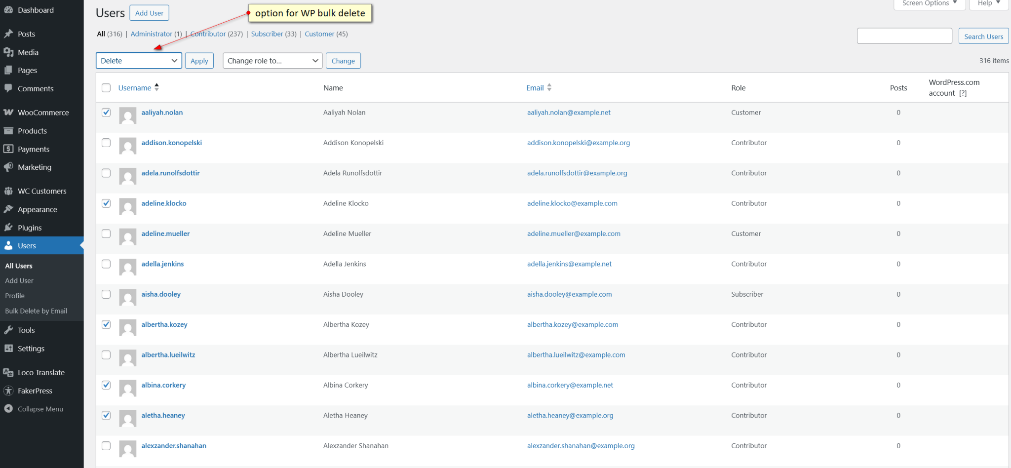 How to Bulk Delete Users by Email Address • WPGenie's WooCommerce Plugins