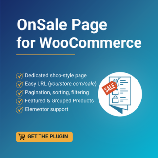 OnSale Page for WooCommerce 1 year / domain